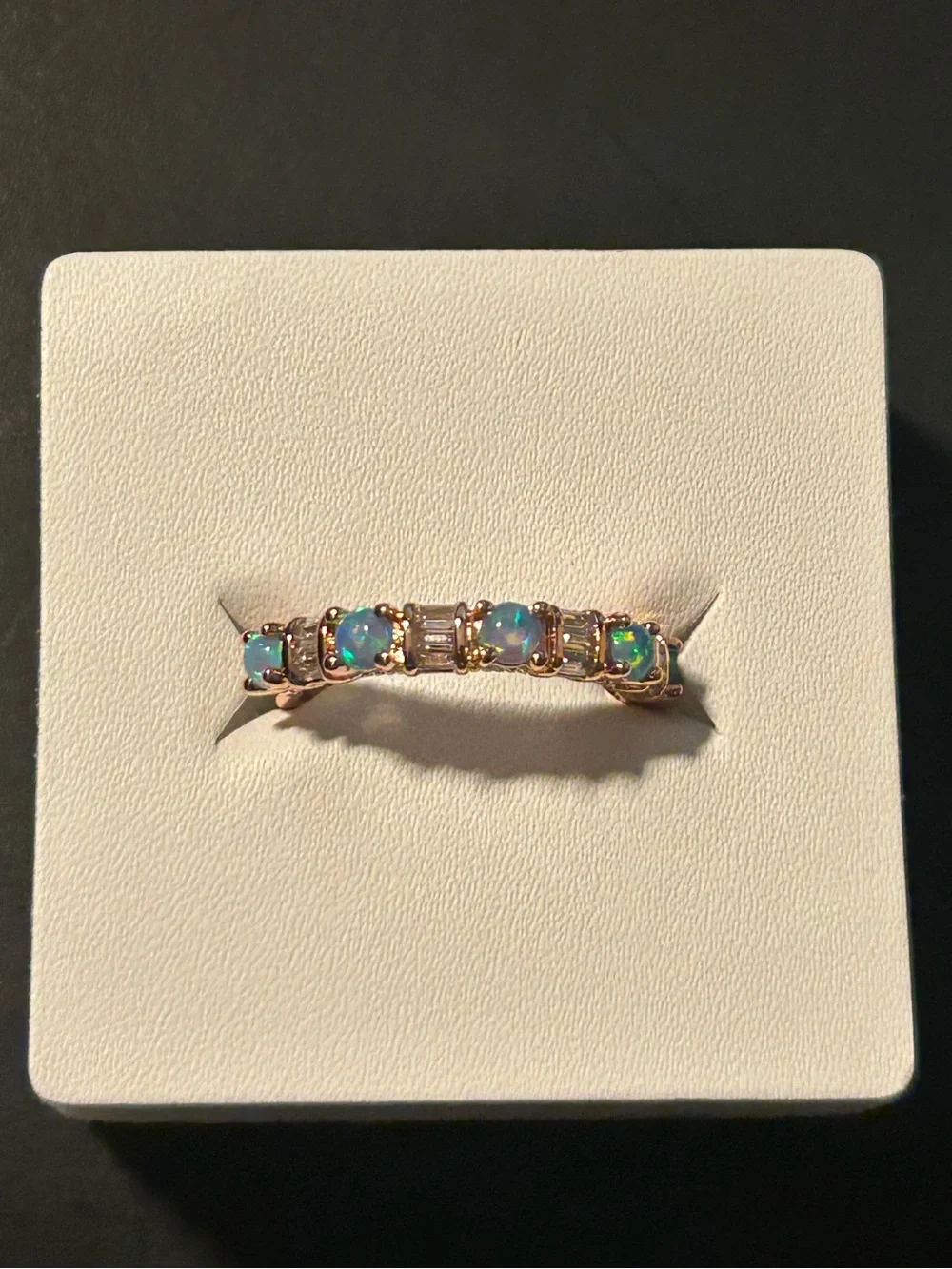 Forever Loved: Aqua Blue Fire Opal on Rose Gold plus a ✨FREEBIE 💍 ✨ - Picture 2 of 7